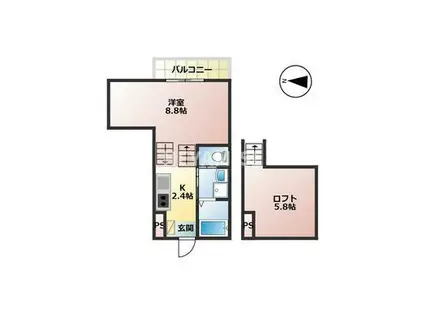 エイジス石神(1SK/1階)の間取り写真