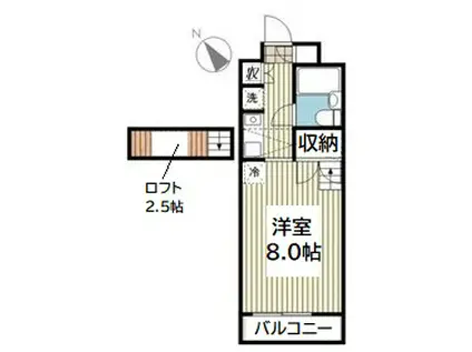 HILLS FUJIKAWA(ワンルーム/3階)の間取り写真