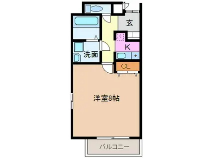 ヴェルデ鳴海(1K/6階)の間取り写真