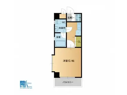 グランマコイ井尻(1K/3階)の間取り写真