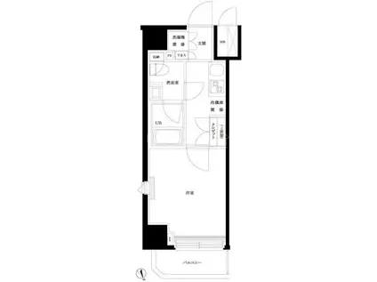 ルーブル新丸子(1K/9階)の間取り写真