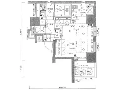 アンビックス神田(ワンルーム/4階)の間取り写真
