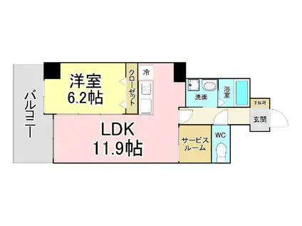 フェルト515(1SLDK/7階)の間取り写真