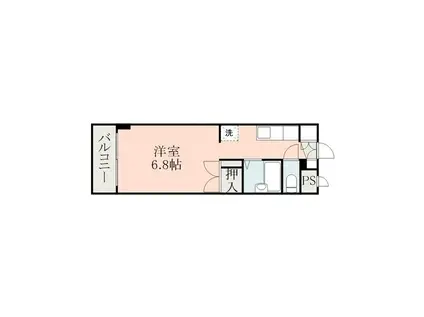 コート黒髪(ワンルーム/4階)の間取り写真