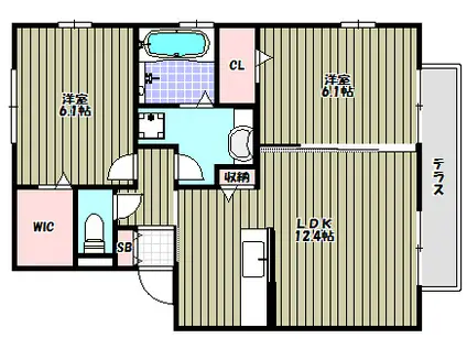 アンジュール(2LDK/1階)の間取り写真