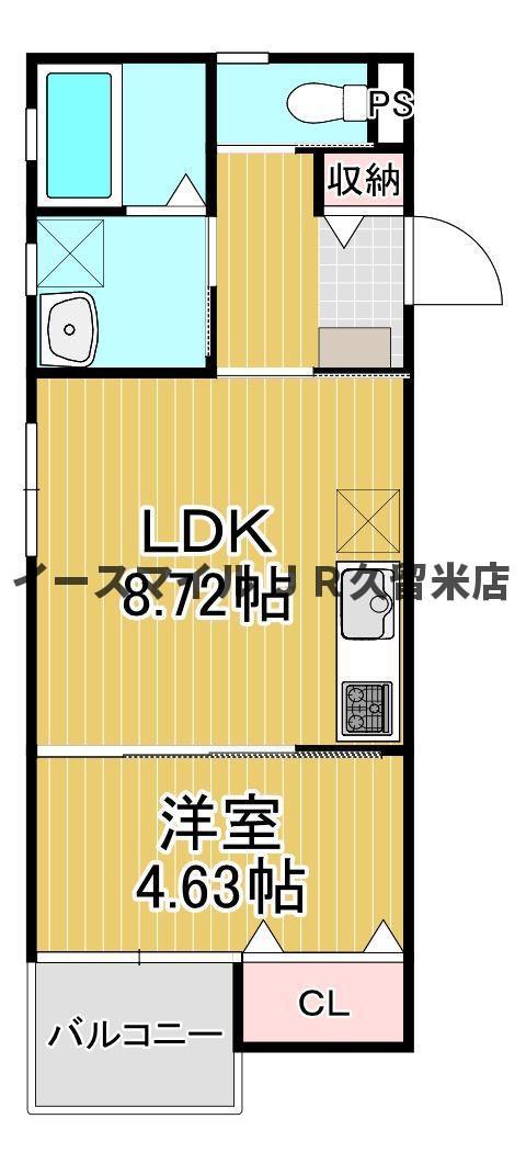 ティーレグノ野伏間(1LDK/3階)の間取り写真