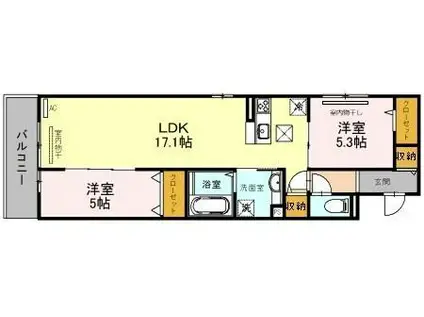 ロイヤルコート(2LDK/1階)の間取り写真