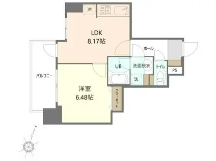 HOPE CITY秋葉原(1LDK/4階)の間取り写真