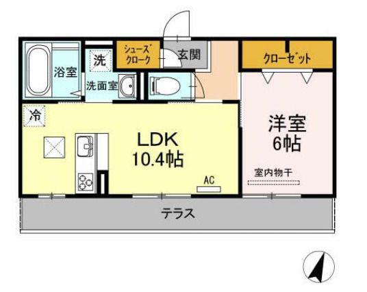 コンフォール・SERI(1LDK/1階)の間取り写真