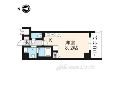 ランブラス松ヶ崎(1K/2階)の間取り写真