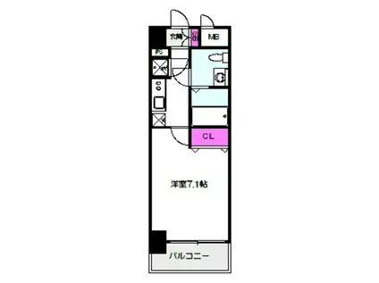 レジュールアッシュ大阪城NORD(1K/9階)の間取り写真