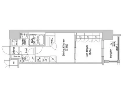 コンフォリア阿波座(1DK/11階)の間取り写真