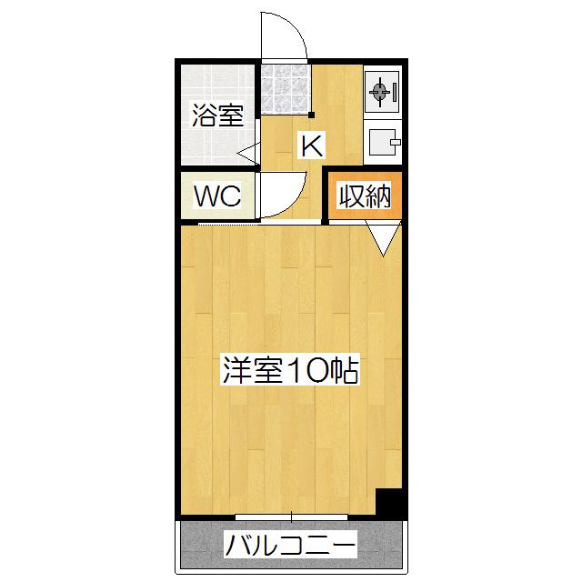 ラ・フロール小山(1K/3階)の間取り写真