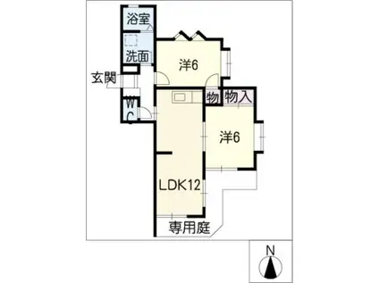 プチシャトー檀渓(2LDK/1階)の間取り写真