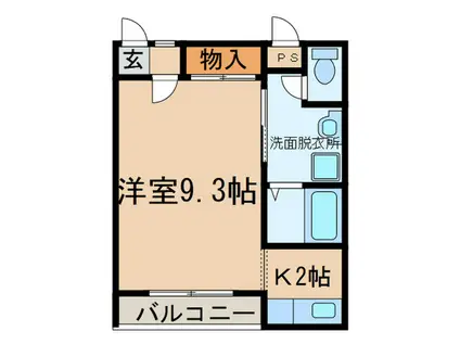 ル・ポール八事(1K/2階)の間取り写真