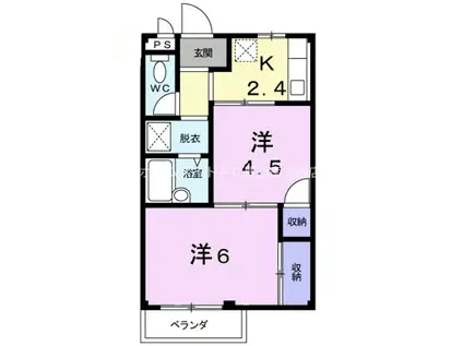 ハイツ美幸A(2K/2階)の間取り写真