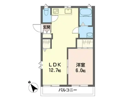 イズ白山(1LDK/2階)の間取り写真