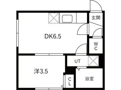 ロビンハウス(1DK/1階)の間取り写真