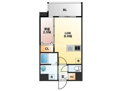 MODERN PALAZZO 長崎 CENTRAL(1LDK/9階)の間取り写真