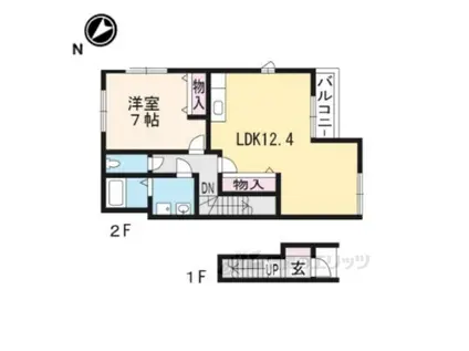 スターウィング西Ⅴ(1LDK/2階)の間取り写真