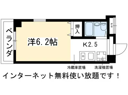 アブレスト岩倉(1K/2階)の間取り写真