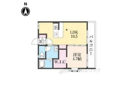 プラムハウス西賀茂(1LDK/2階)の間取り写真