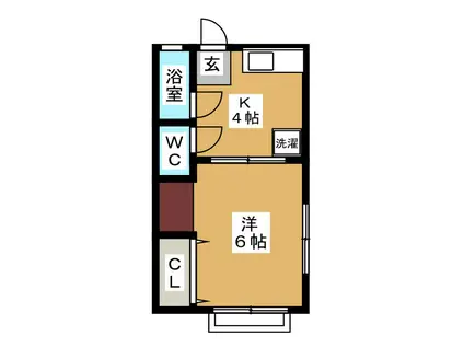グリーンハイツ第2(1K/2階)の間取り写真