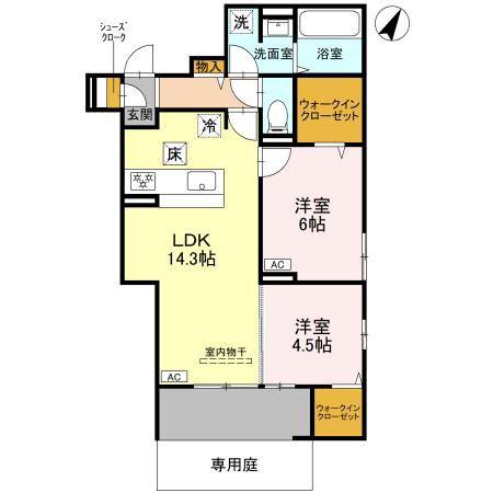 STグランツ(2LDK/1階)の間取り写真