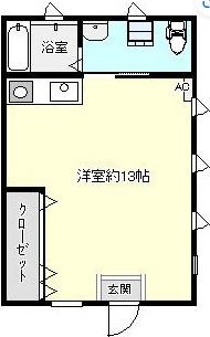 ウエスト SIDE(ワンルーム/2階)の間取り写真