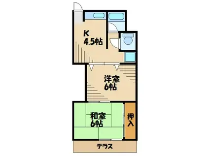 FUJISO(2K/1階)の間取り写真