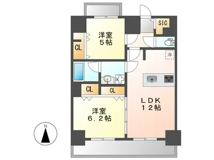 プレサンスTHE新栄(2LDK/5階)の間取り写真
