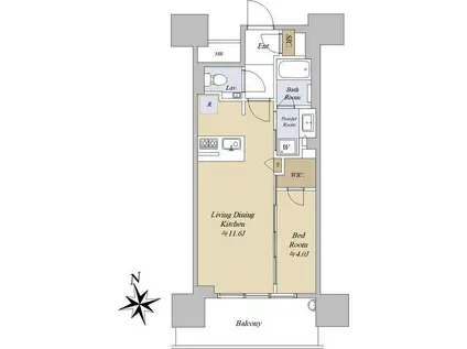 シティハウス浅草橋(1LDK/9階)の間取り写真
