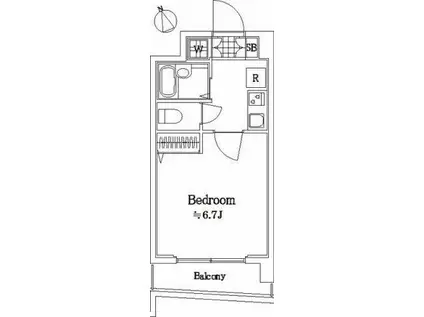 シンシア東中野(1K/4階)の間取り写真