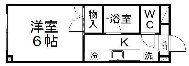ピースフル宮千代(1K/3階)の間取り写真