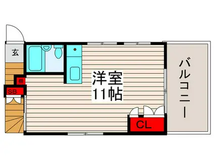 オリジナルストックハウス(ワンルーム/2階)の間取り写真