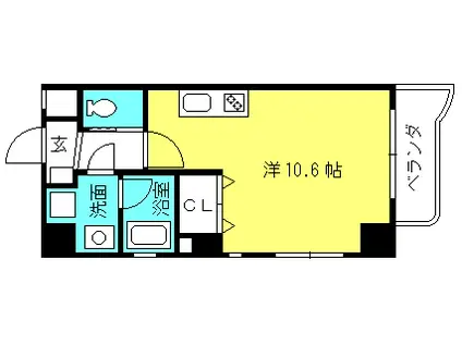 レジデンスウインド山の手(ワンルーム/4階)の間取り写真