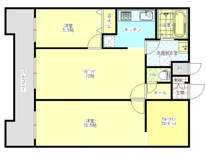 アピアビル日赤前(2LDK/11階)の間取り写真