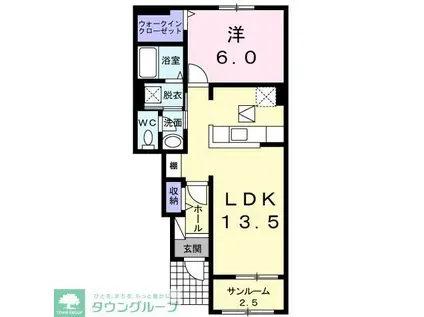 ラ・ルーチェ I(1LDK/1階)の間取り写真