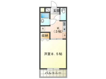 エル花園(1K/1階)の間取り写真