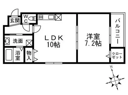 フジパレス ファースト内代(1LDK/3階)の間取り写真