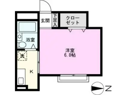 アズール谷塚(1K/1階)の間取り写真