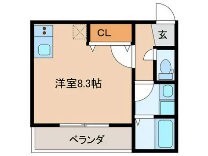 GRAND PALACE 六本松A(1K/1階)の間取り写真