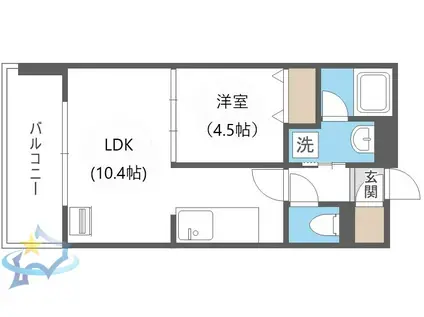JP NOIE 円山表参道(1LDK/5階)の間取り写真