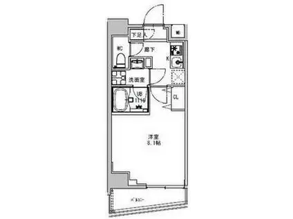 S-RESIDENCE両国PARK SIDE(1K/3階)の間取り写真