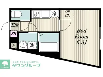 PARK ROOMS SHINJUKU NAKAI(1K/1階)の間取り写真