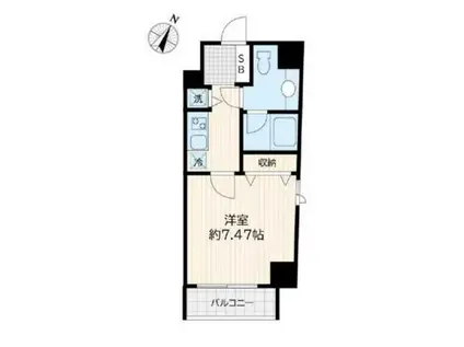 アリエルズ赤坂(1K/7階)の間取り写真