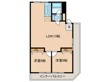 リアライズ自由ヶ丘(2LDK/3階)の間取り写真