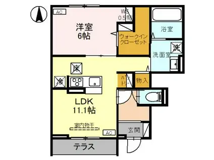 LAPIS(1LDK/1階)の間取り写真