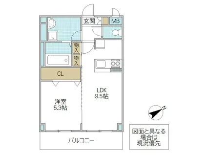 クレベール千束町(1LDK/2階)の間取り写真