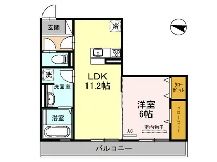 ルージュ・パ・ドゥ(1LDK/3階)の間取り写真